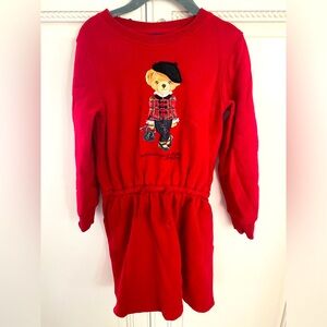 Polo Ralph Lauren red dresss with Christmas bear, size 5T